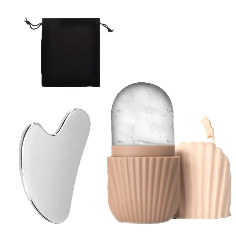 bellisse ™1/3PCS Ice Face Roller Stainless Steel Gua Sha