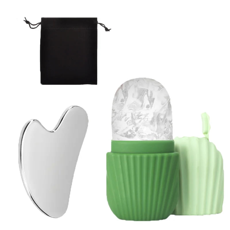 bellisse ™1/3PCS Ice Face Roller Stainless Steel Gua Sha